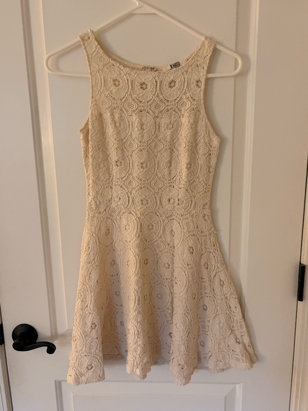 BB Dakota Cream Lace Fit & Flare Dress